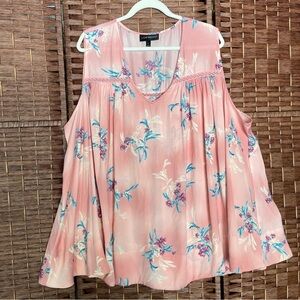 Lane Bryant Floral Sleeveless Blouse,Boho Cottagecore Coquette, Romantic Size 24
